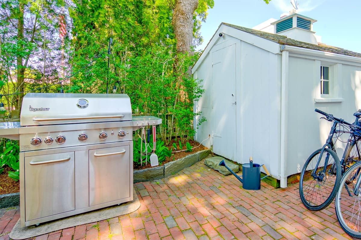 BBQ Grill and Bike Shed