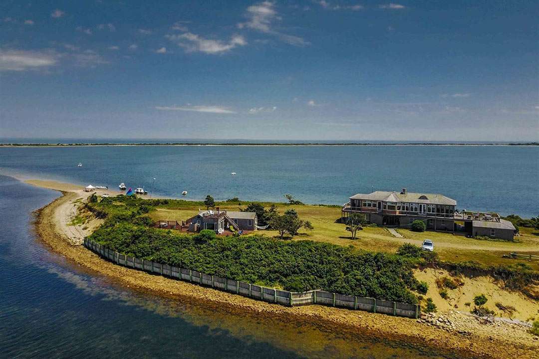 Waterfront Martha's Vineyard property on a grassy point