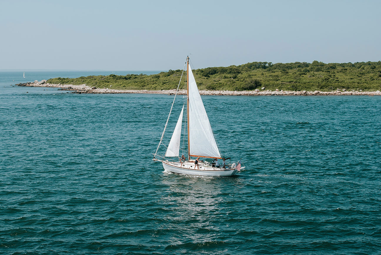 Sailboat on the water off Martha's Vineyard